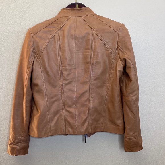 Bernardo 100% Genuine Leather Jacket Brown Size M - Picture 4 of 10